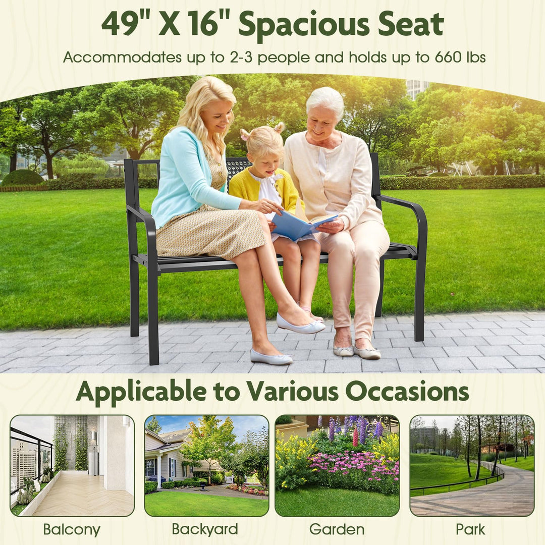 Giantex 660lbs Garden Bench with Backrest for Patio