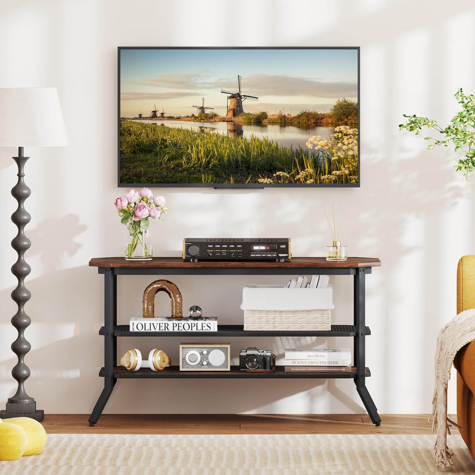 Giantex TV Stand 3 Tier Industrial Entertainment Center