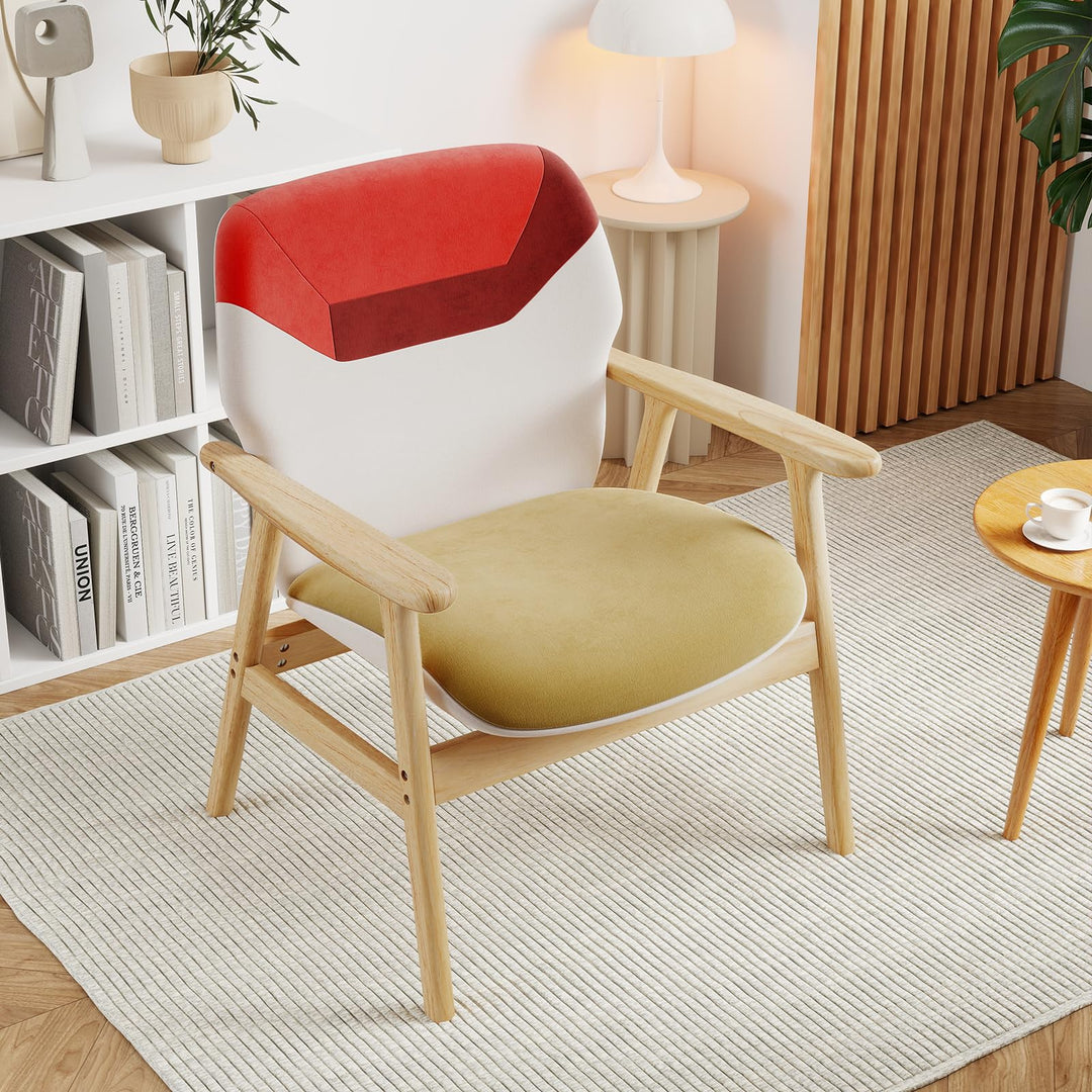 Giantex Upholstered Side Armchair with Spacious Backrest