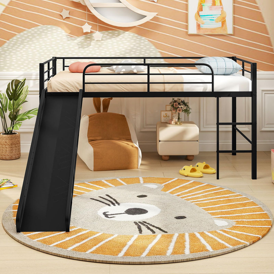 Giantex Low Loft Bed with Slide