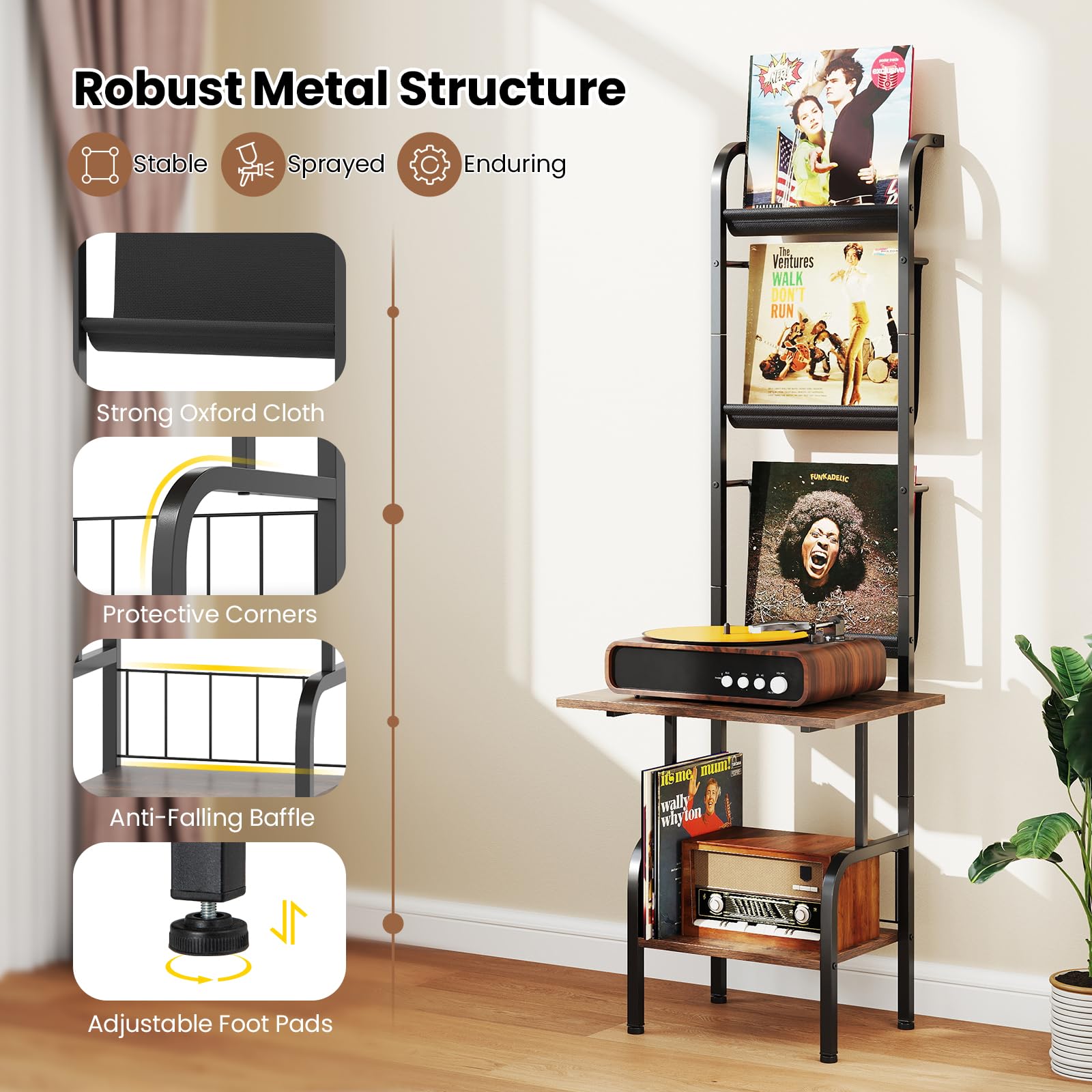 Giantex Record Player Stand with Vinyl Storage