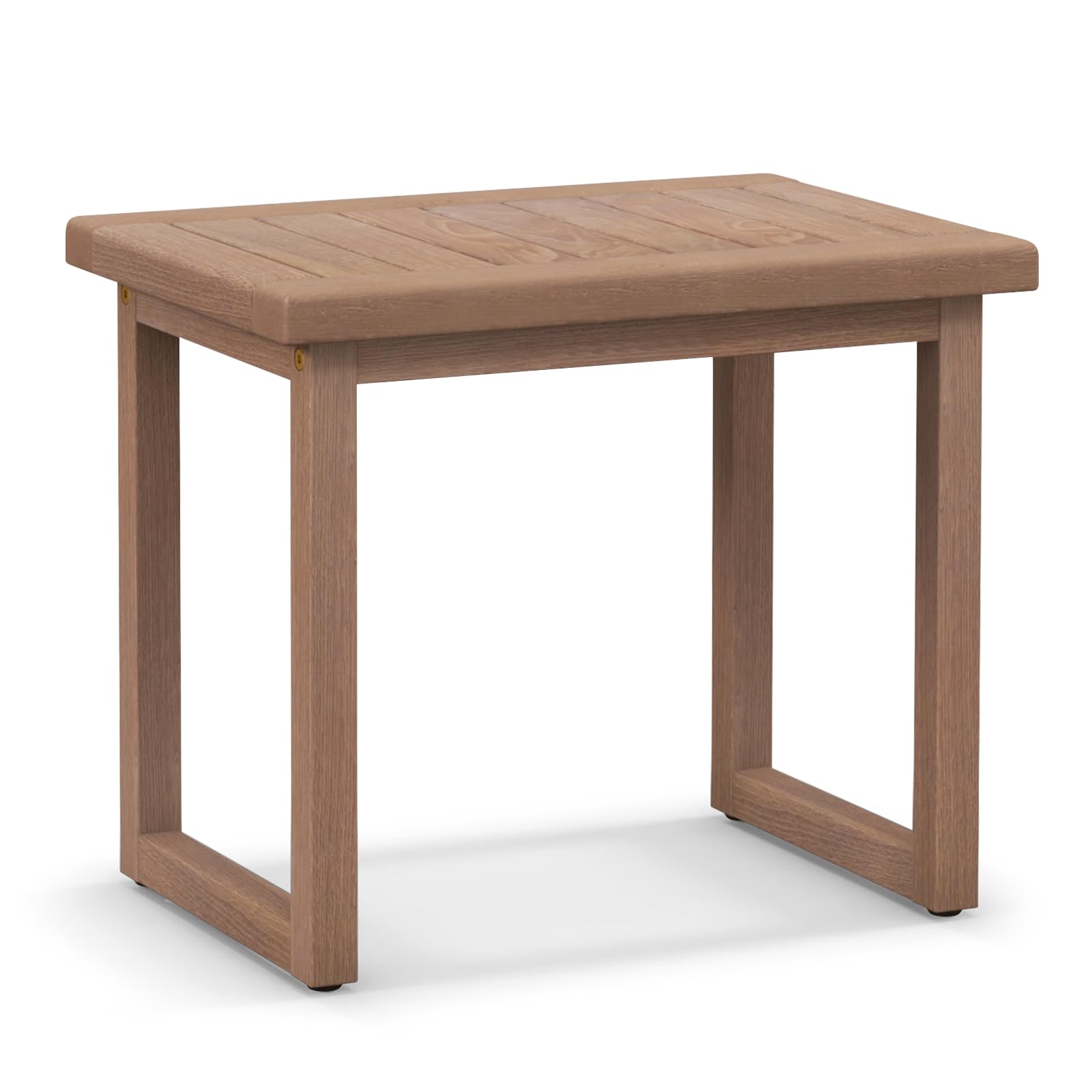 Giantex Teak Shower Bench for Inside Shower, 19" Waterproof Teak Shower Stool with Non-Slip Foot Pads