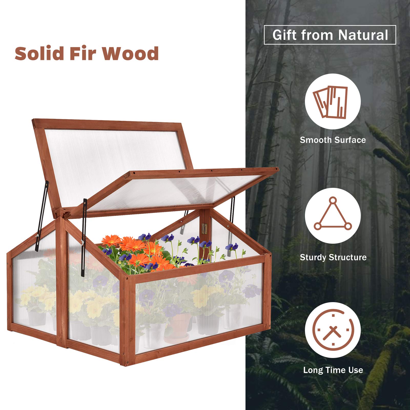Garden Portable Wooden Cold Frame Flower / Planter Protection