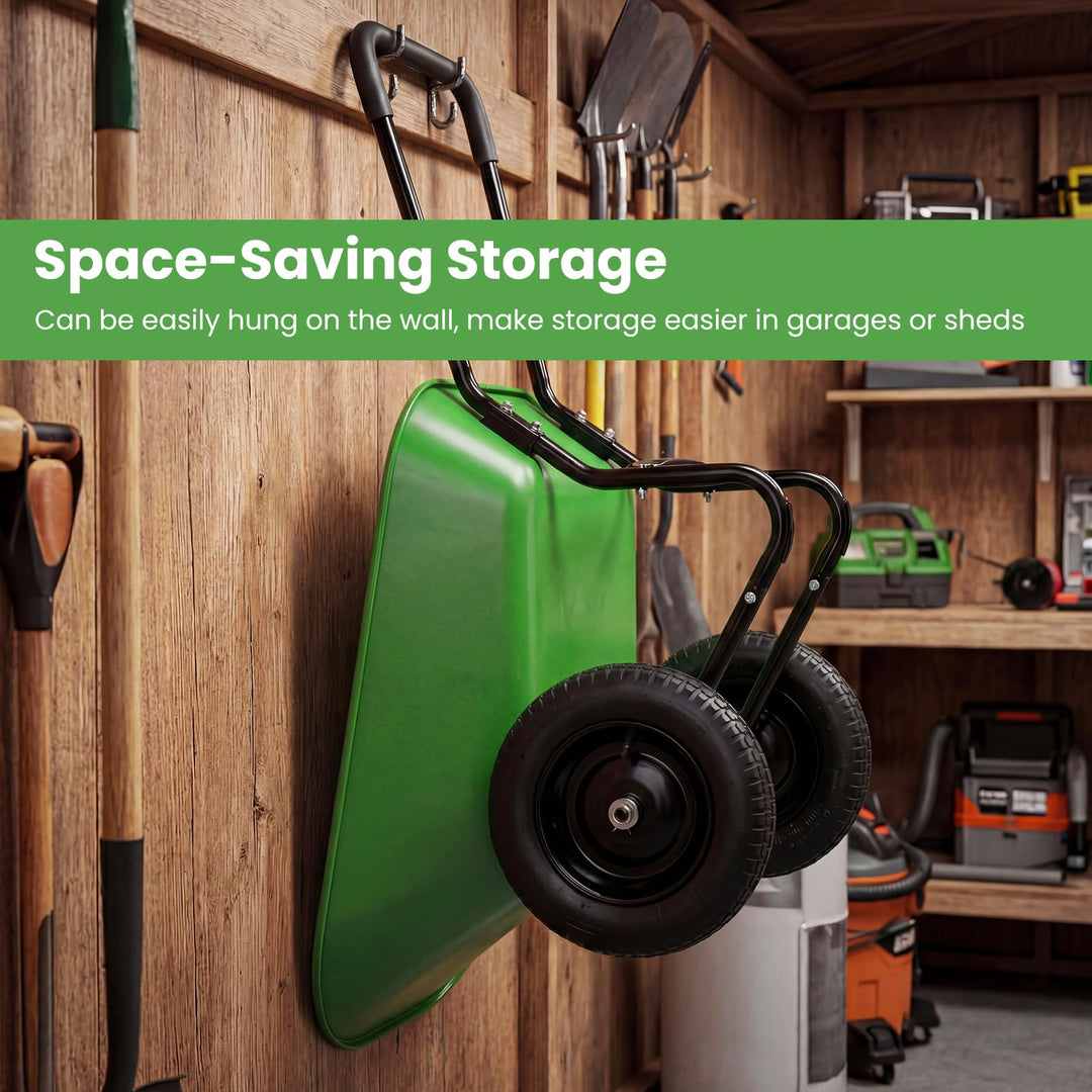 Giantex Dual-Wheel Garden Cart for Outdoor Yard Lawn Gardening Construction Use