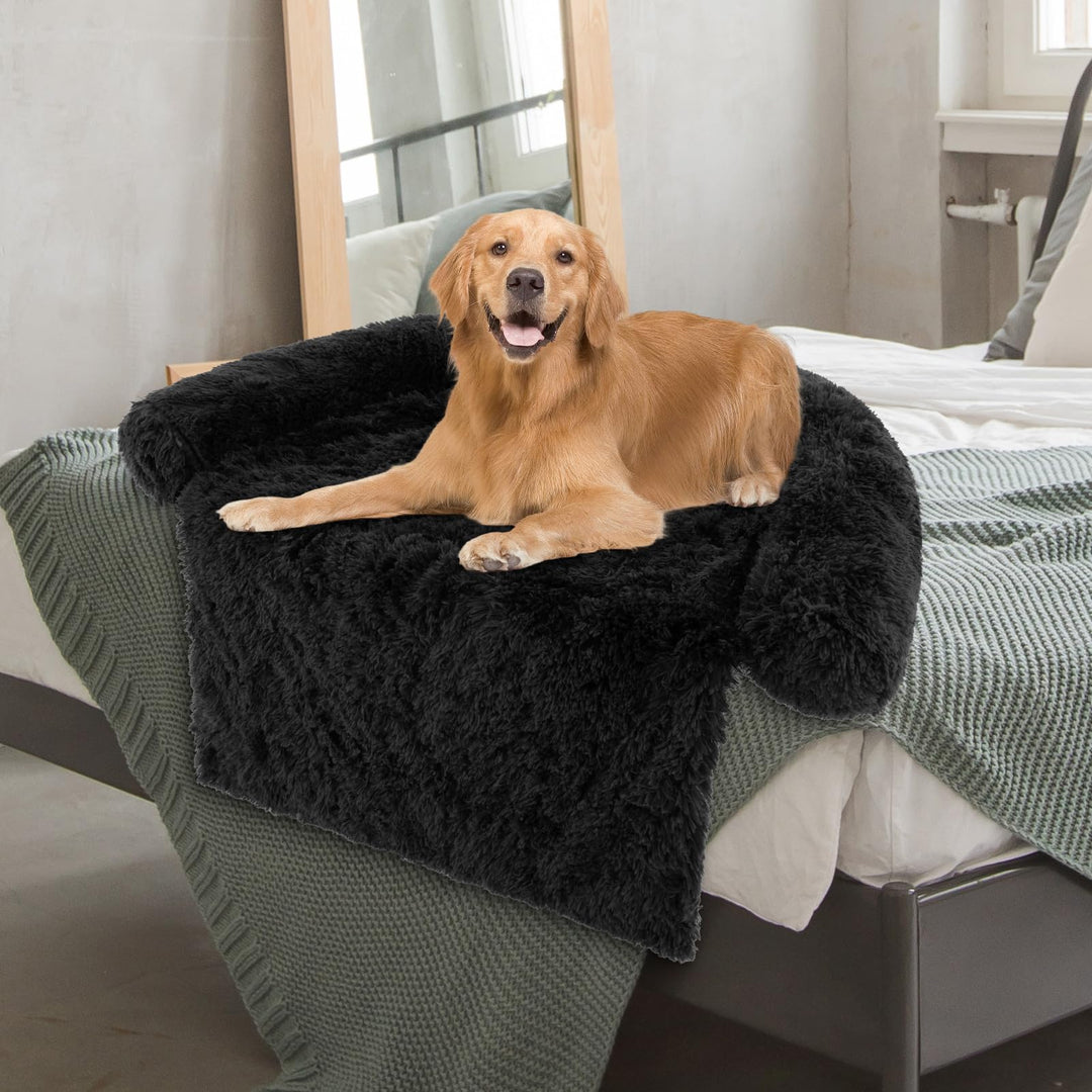Giantex Calming Dog Bed - Fluffy Plush Pet Bed for Couch, Removable Washable Cover