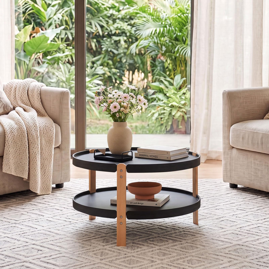 GIANTEX 2-Tier Small Coffee Table | 23.5" Center Table with Storage