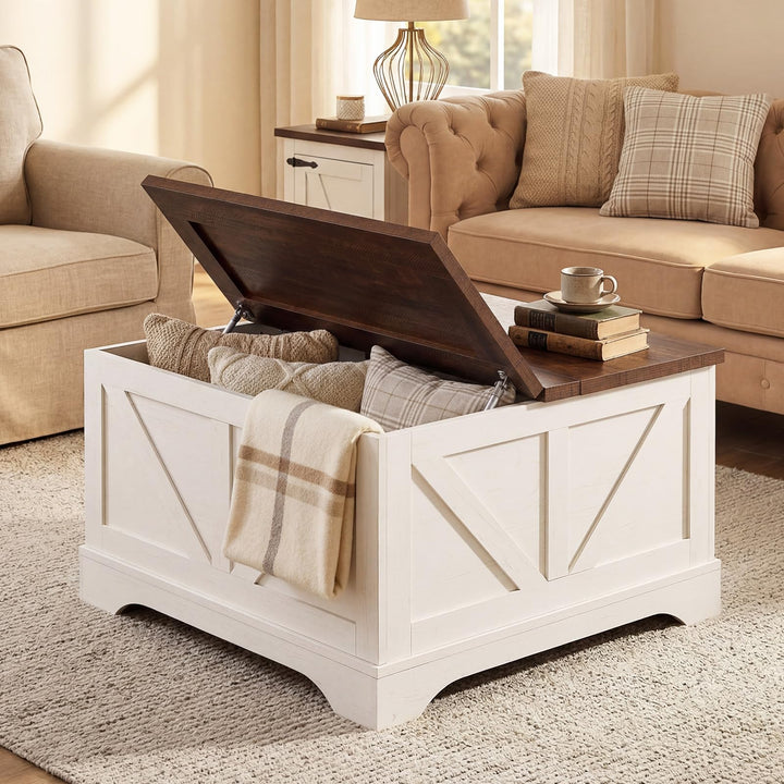 Giantex 31.5" Square Farmhouse Lift Top Coffee Table with Storage