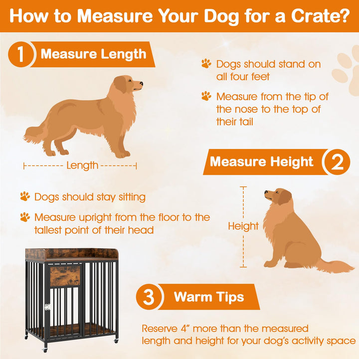 Giantex Dog Crate Furniture with Lockable Door & Wheels