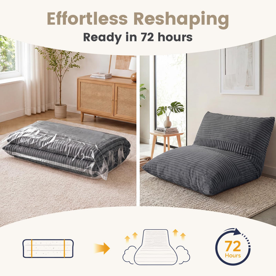 Giantex 3-in-1 Bean Bag Chair with Soft Crushed Sponge &amp; Comfy Corduroy Fabric