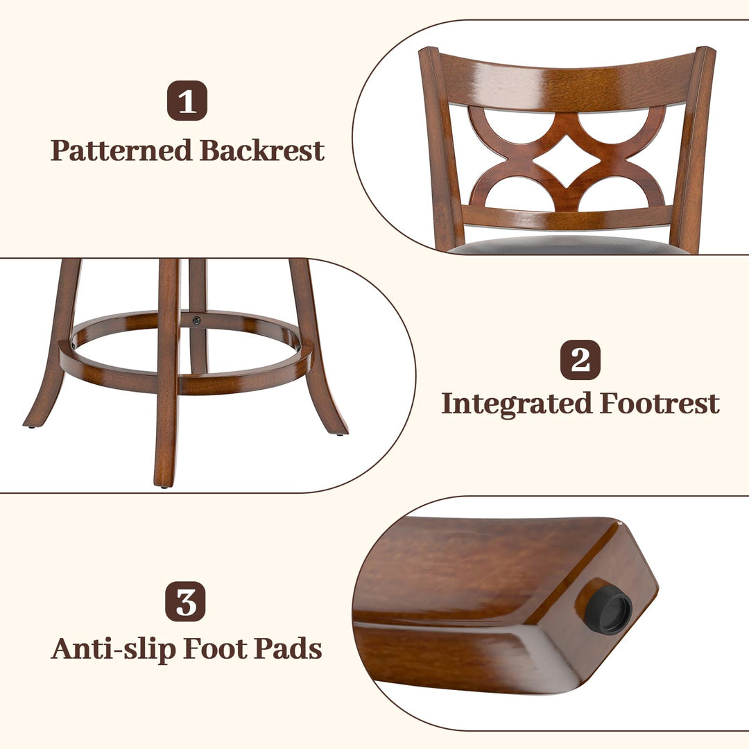 Giantex Swivel Bar Stools Set of 2/4 with Upholstered Seat