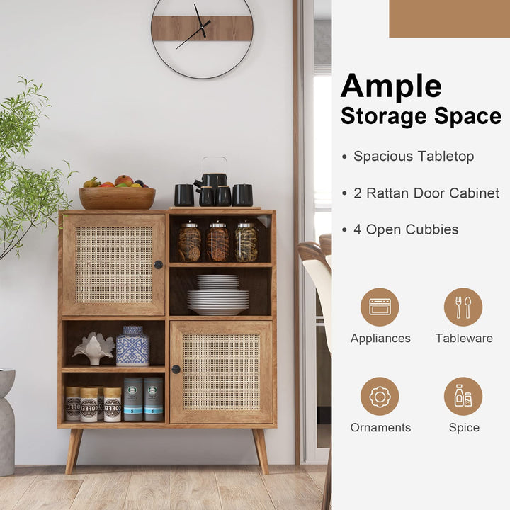Giantex Buffet Cabinet, Wood Sideboard Storage Cabinet