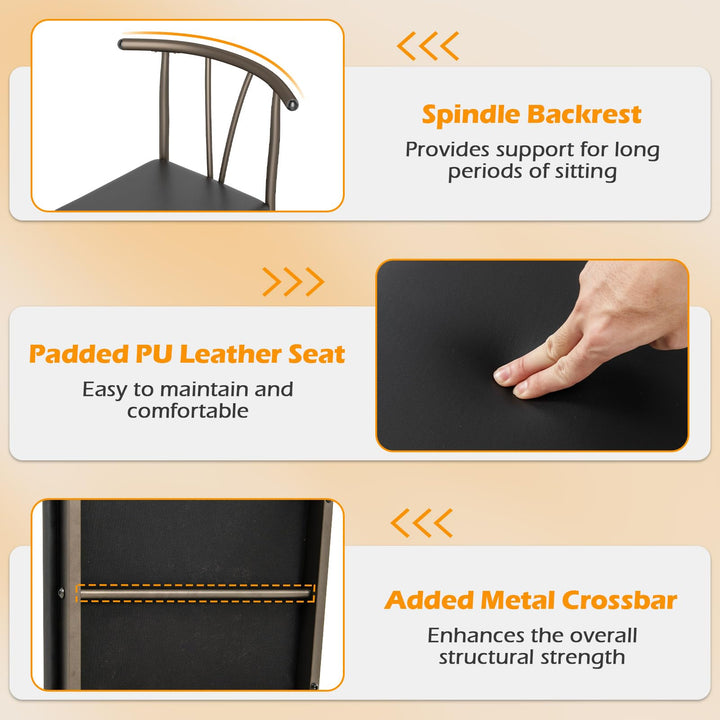 Giantex 5-Piece Dining Table Set | 43-Inches Rectangular Kitchen Table & 4 Armless Chairs with Upholstered Seat