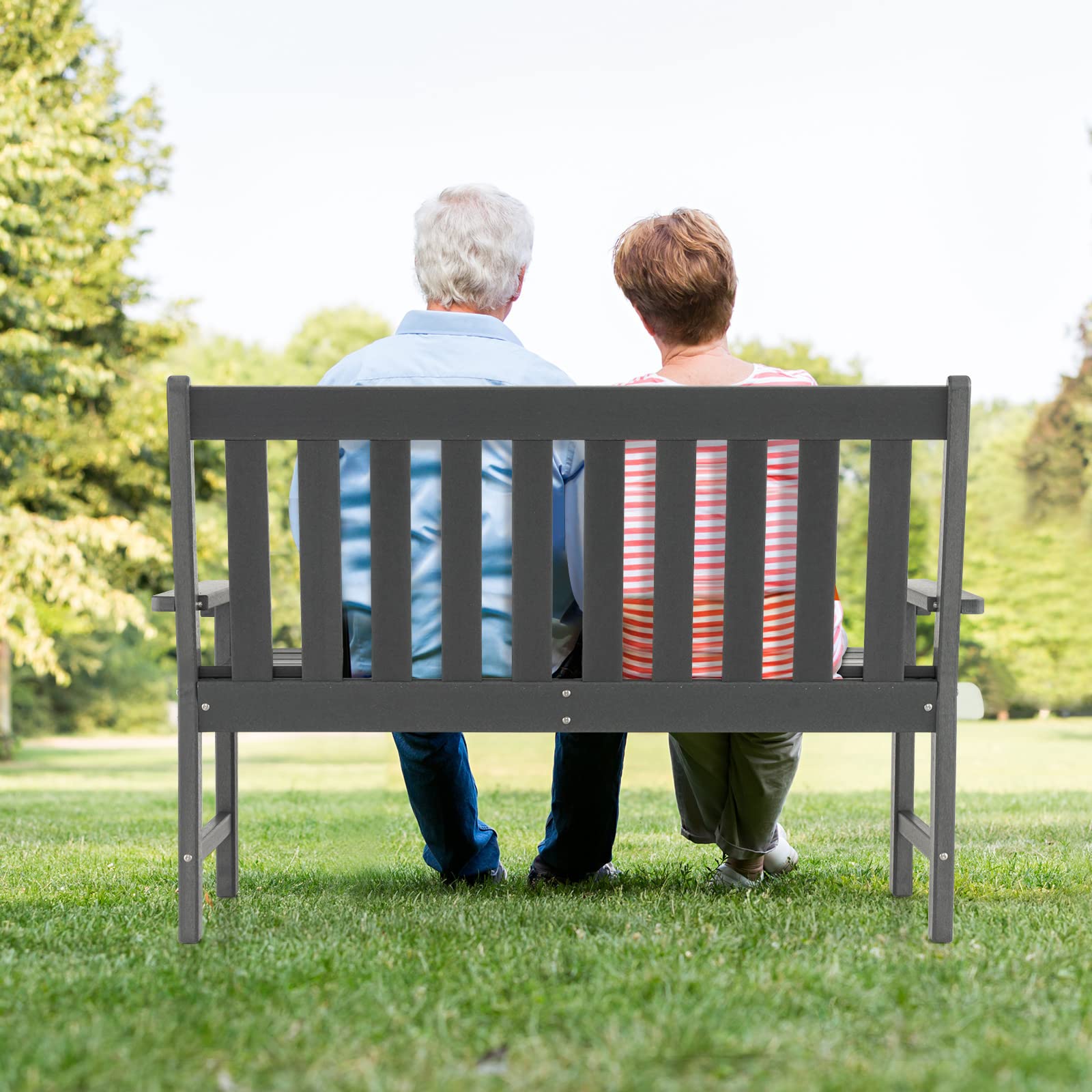 Giantex 52-Inch Outdoor Garden Bench - Outside Bench All-Weather HDPE Park Bench
