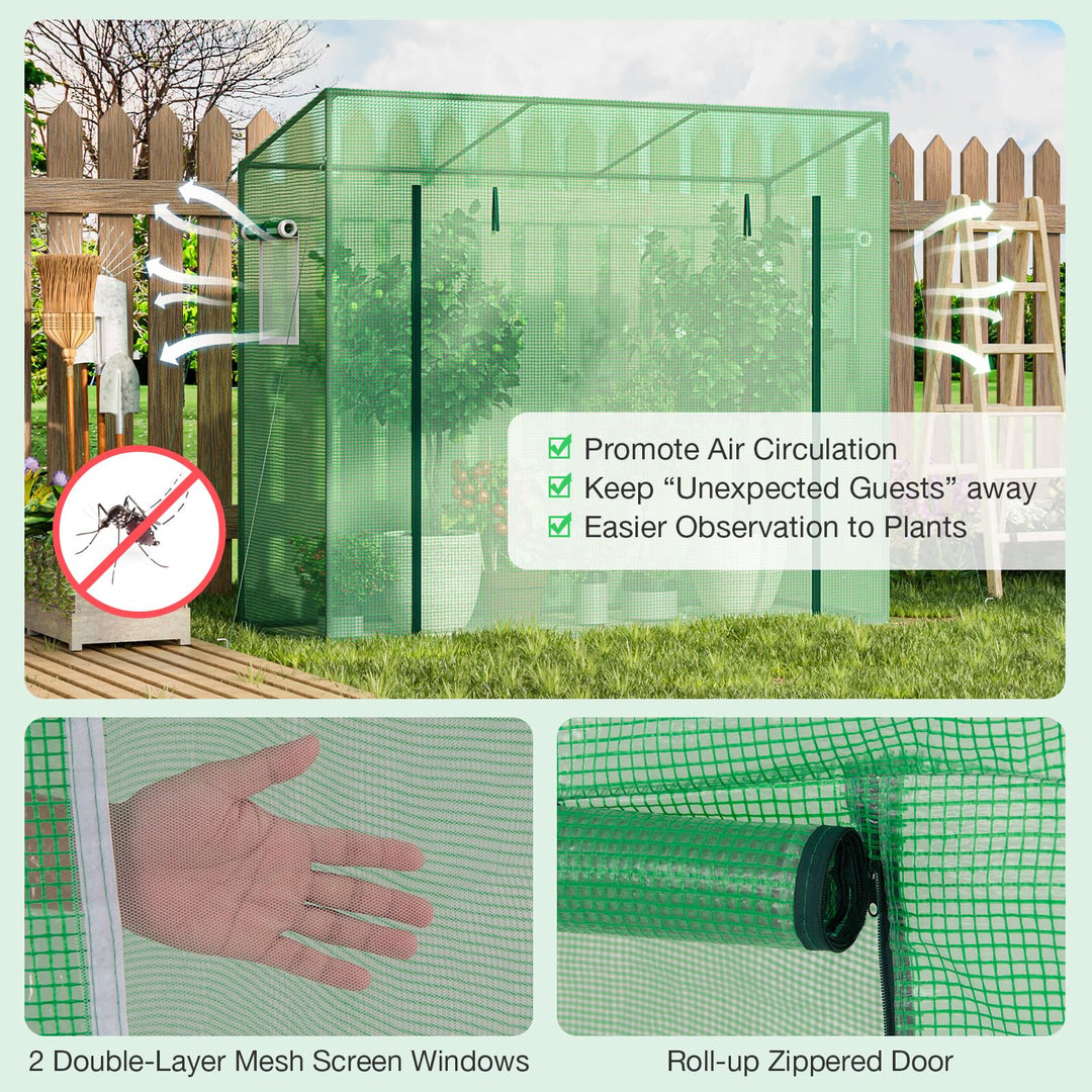 Giantex Outdoor Portable Mini Greenhouse w/ PE Cover &amp; 4 Ground Stakes &amp; Ropes