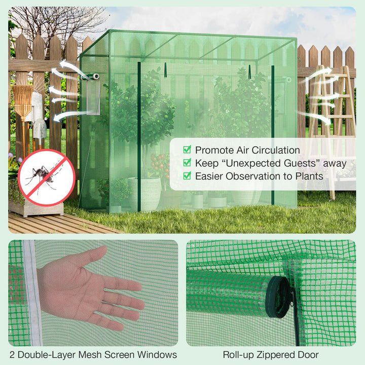 Giantex Outdoor Portable Mini Greenhouse w/ PE Cover &amp; 4 Ground Stakes &amp; Ropes
