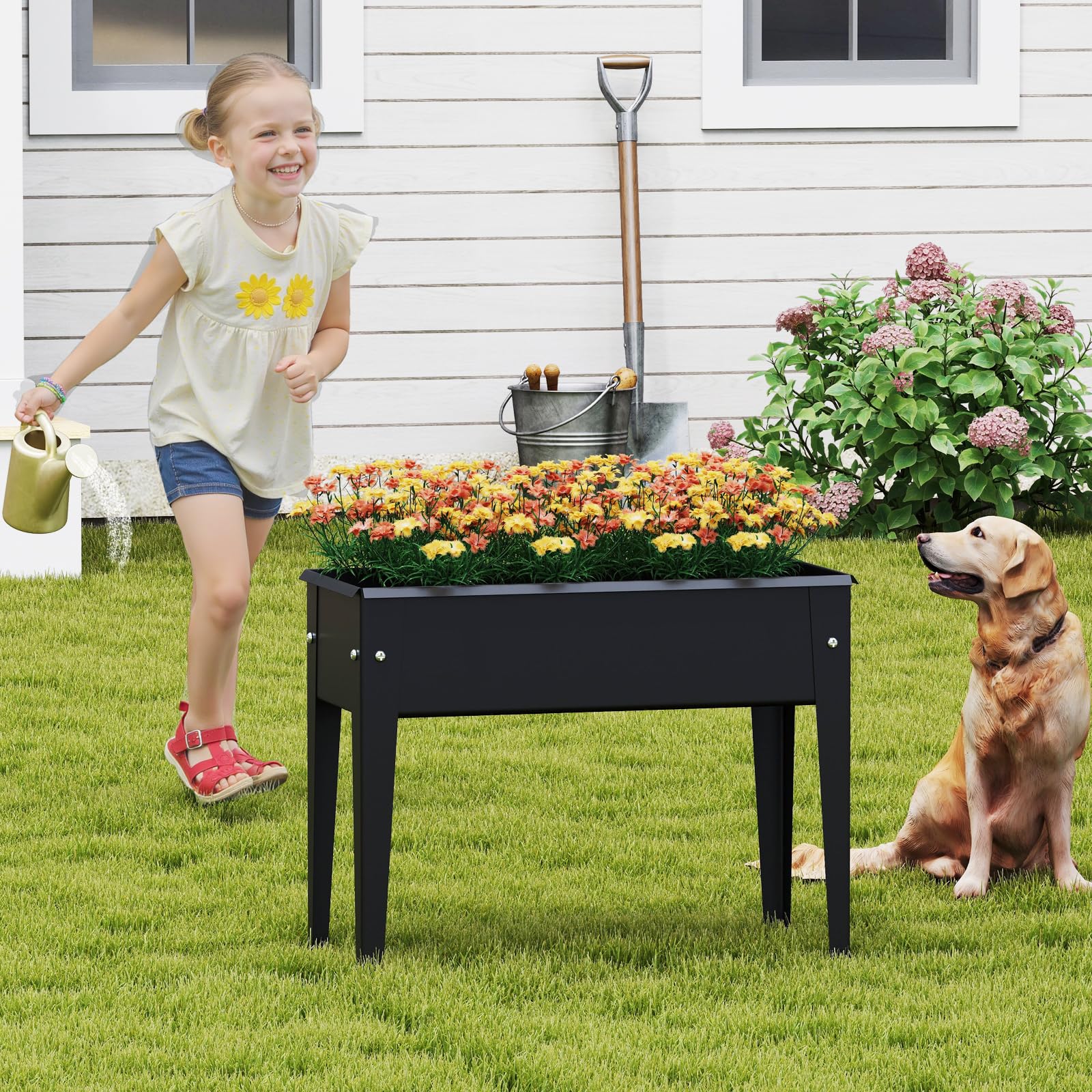 Giantex Metal Raised Garden Bed with Legs(24”x11”x18”)