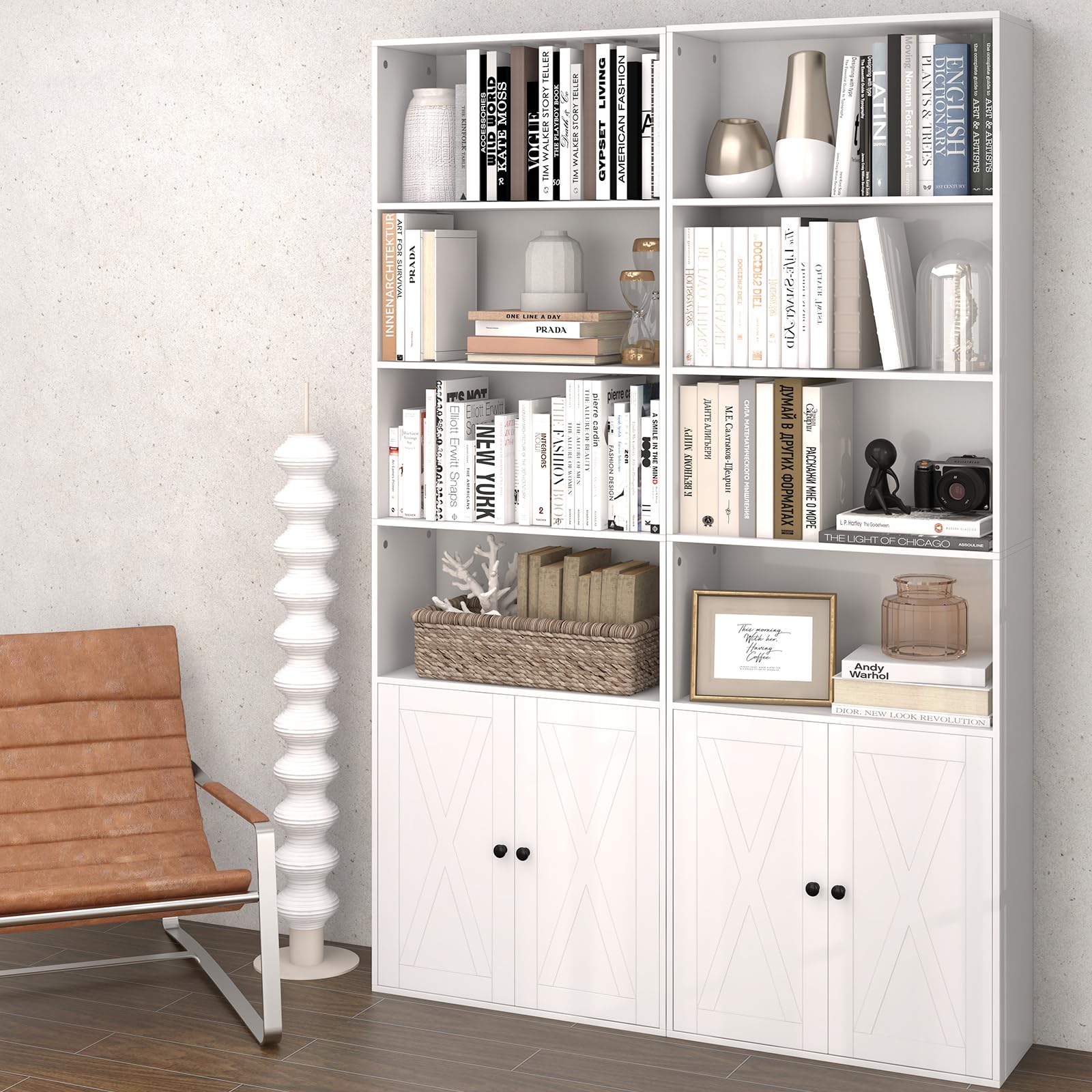 Giantex 71" Tall Bookcase with Doors
