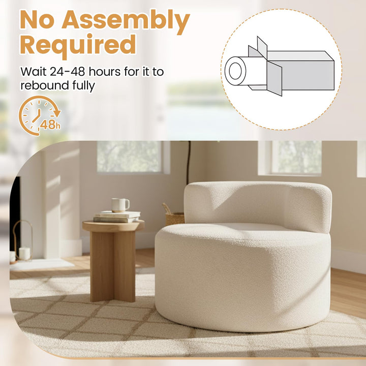 Giantex Barrel Accent Chair, Upholstered Single Sofa Chair