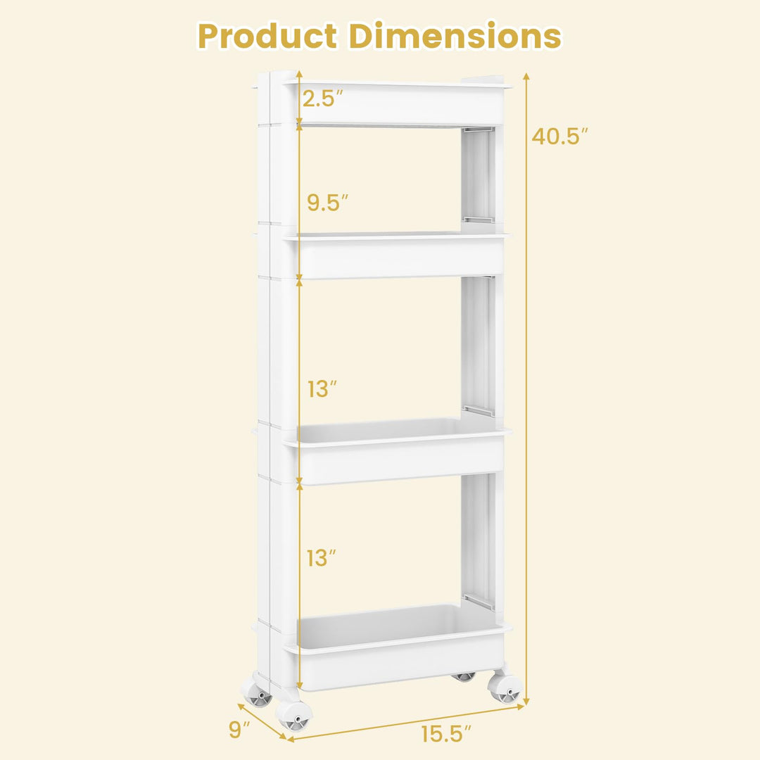 Giantex 4-Tier Slim Rolling Storage Cart for Kitchen