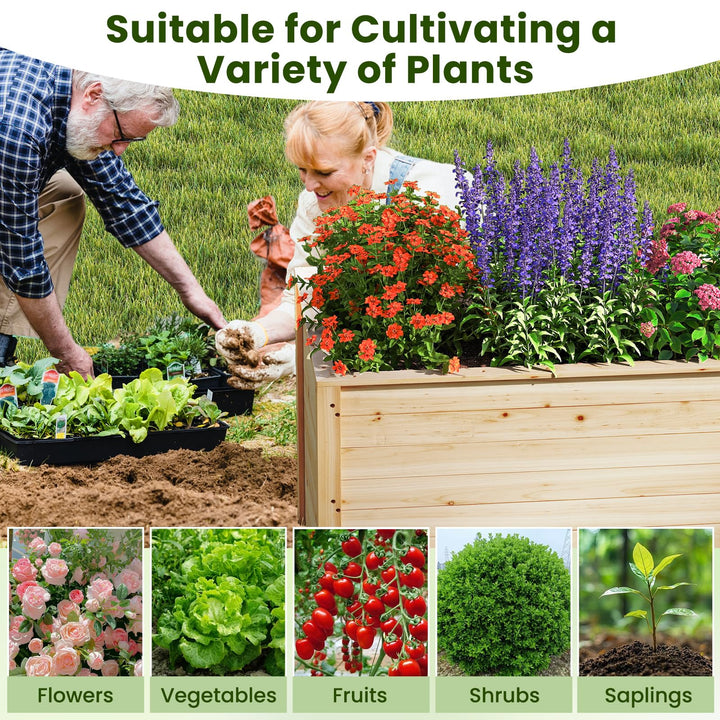 Giantex Wood Raised Garden Bed for Patio Backyard