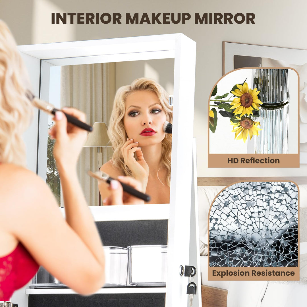 CHARMAID 3-in-1 Jewelry Armoire with Full Length Mirror