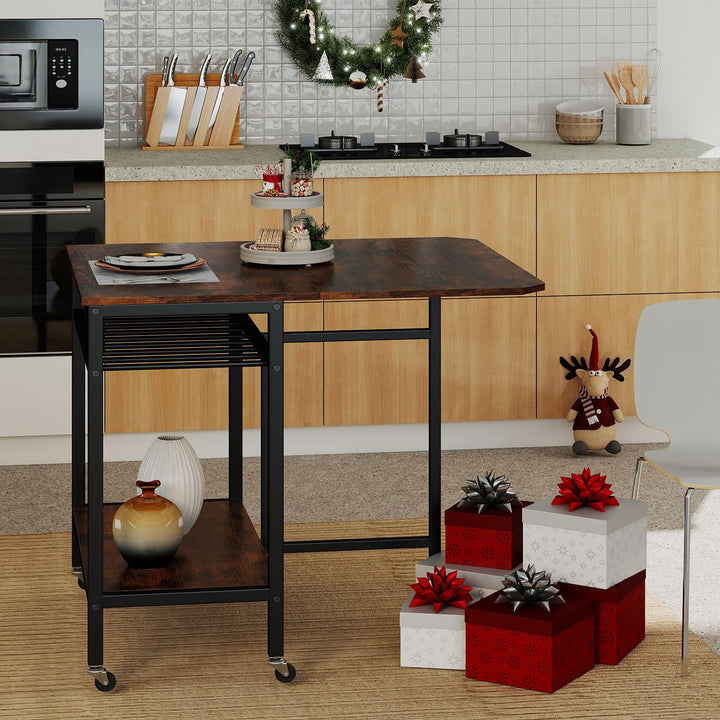 Giantex Folding Dining Table with 5 Wheels