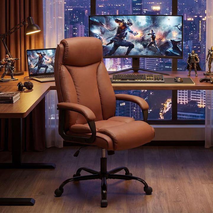 Giantex Executive Office Chair | High Back Ergonomic Home Desk Chair w/Headrest