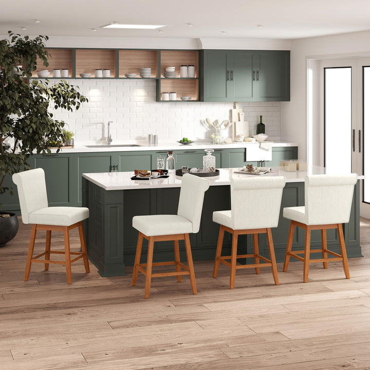 Giantex Modern Upholstered Bar Stools Set