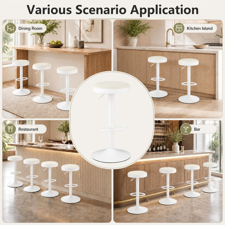 GIANTEX Modern Adjustable Height Swivel Bar Stools Set of 2/4 with Padded Seat