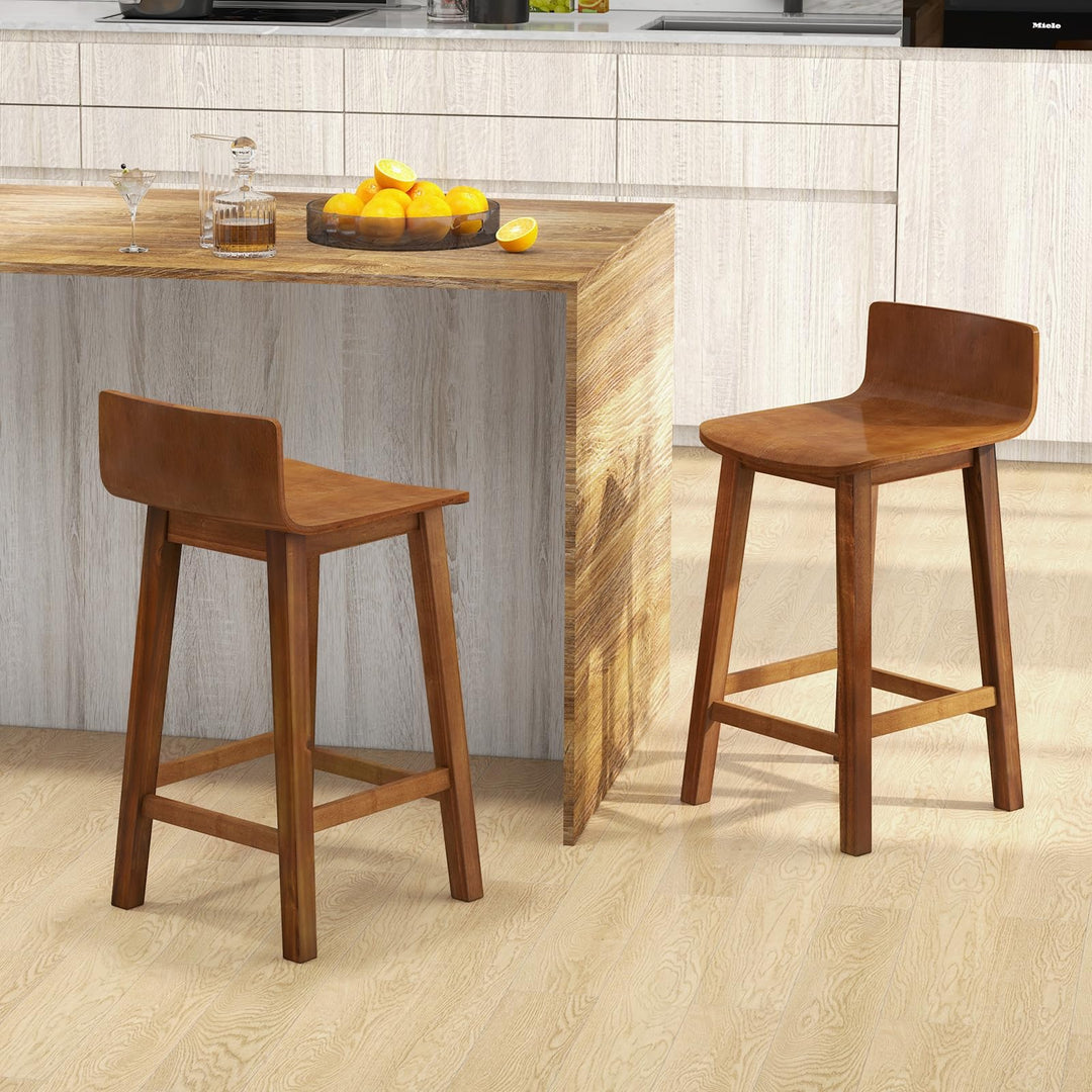 Giantex 2 or 4 Bar Stools Set with Low Back & Footrest