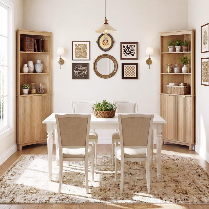 Giantex 68" Tall Corner Cabinet with Fluted Doors