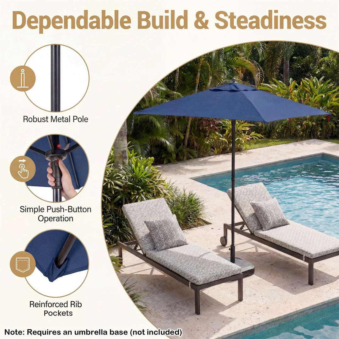 Giantex Square Patio Umbrella with Push Bottom Tilt &amp; 4 Sturdy Ribs