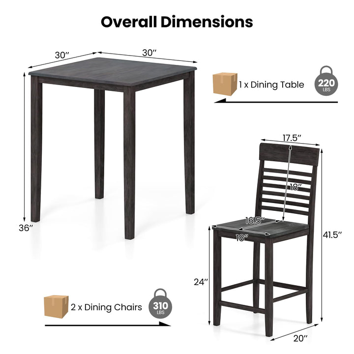 Giantex 3-Piece Dining Table Set for 2 for Small Place