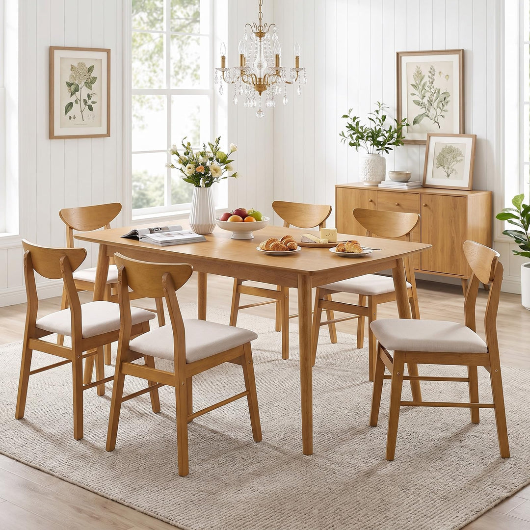 GIANTEX Upholstered Dining Chairs Set w/ Comfortable Upholstered Seat
