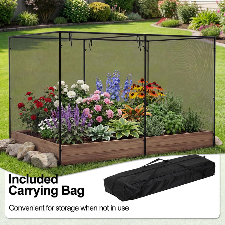 Giantex Garden Crop Cage | 10 x 6.5 x 6.5 ft Plant Netting Cover w/Zipper Doors