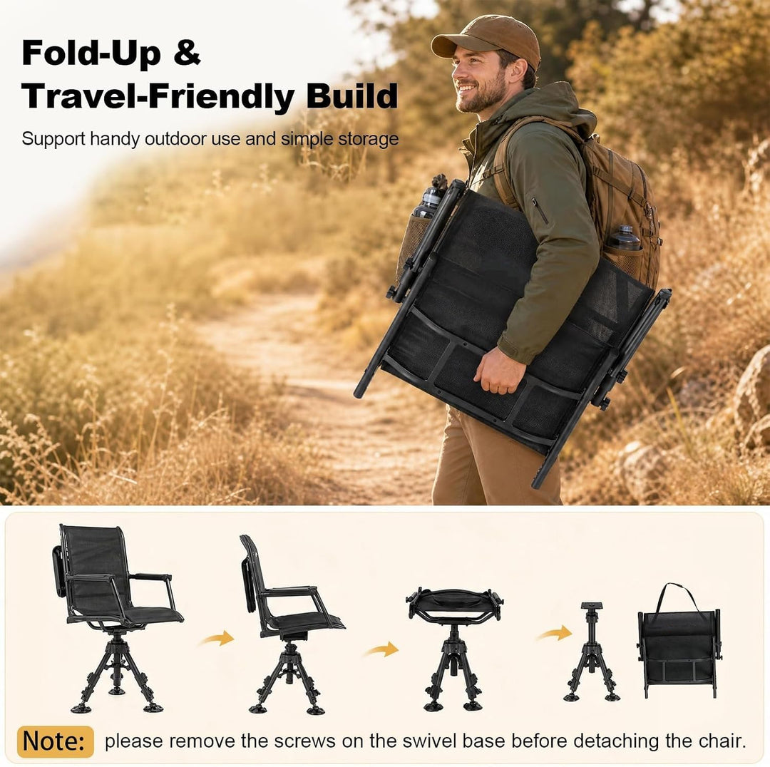 GIANTEX Swivel Hunting Chair w/ Removable Cushion