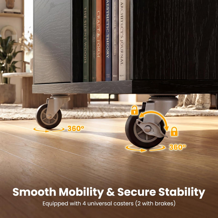 Giantex 3-Drawer Mobile File Cabinet with Open Storage Shelves