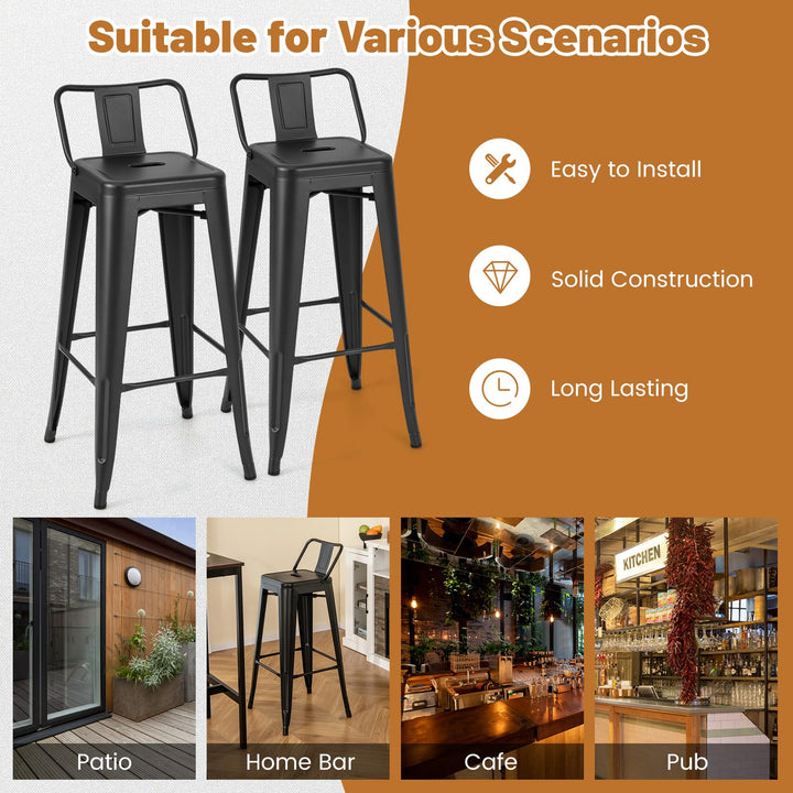 Giantex Metal Bar Stools Set of 4 for Kitchen Island