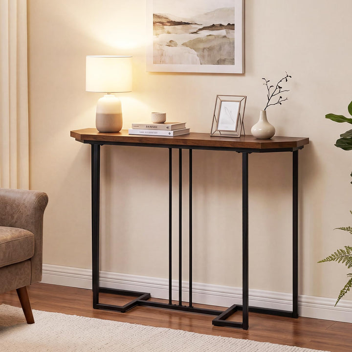 GIANTEX 44" Vintage Black Console Table for Living Room &amp; Hallway