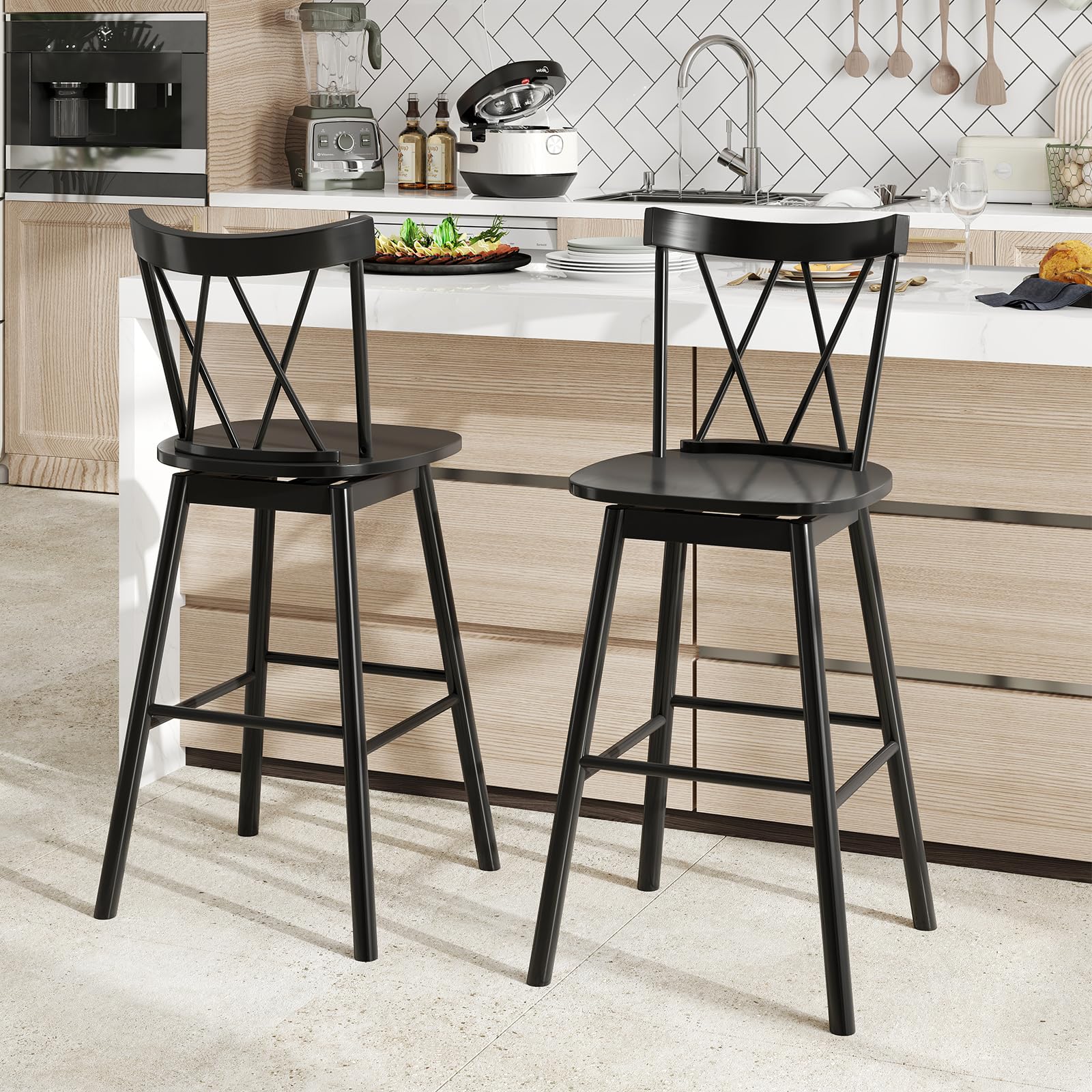 Giantex Windsor Bar Stools Set of 2/4(29"/24")
