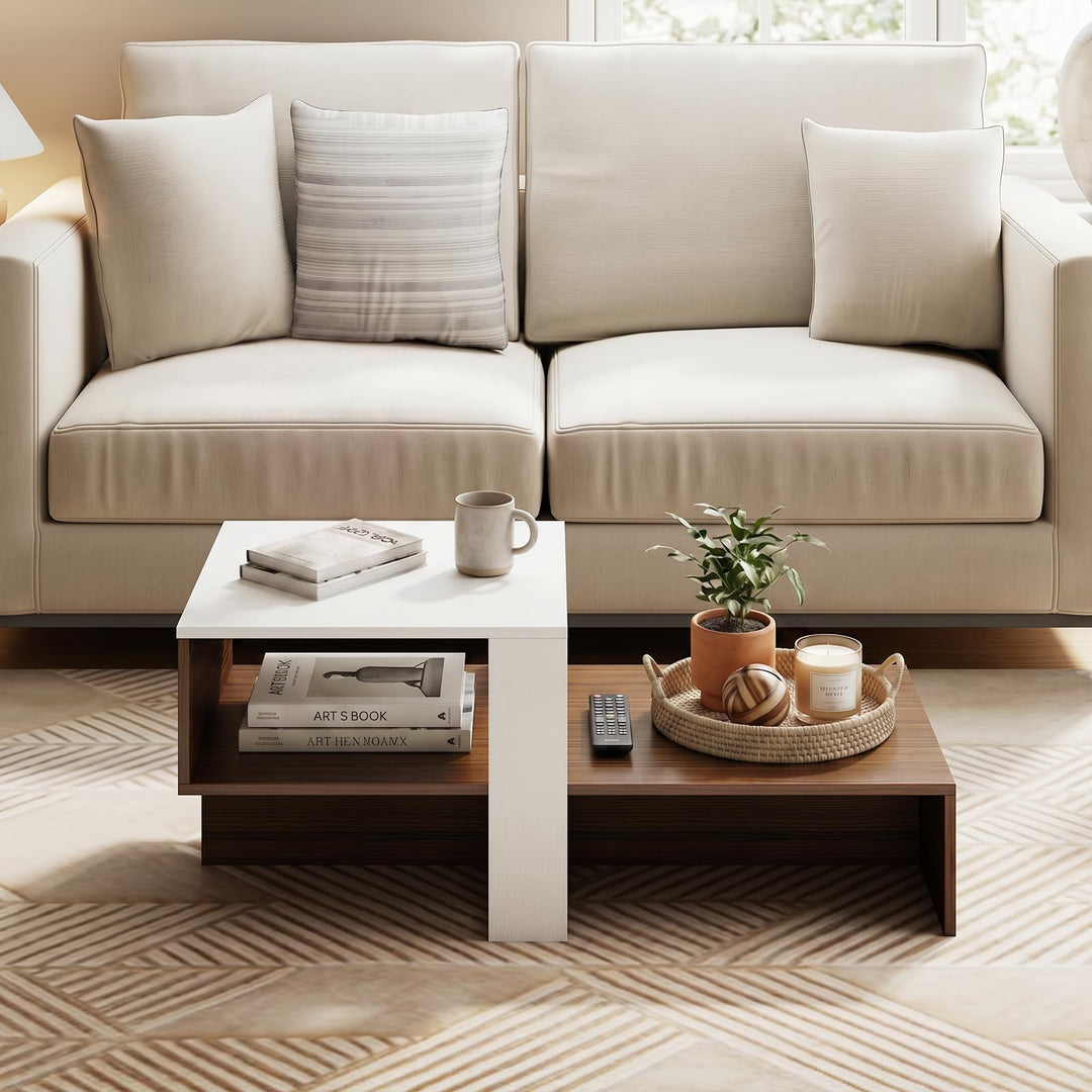 Giantex 31.5" Small Coffee Table with Storage