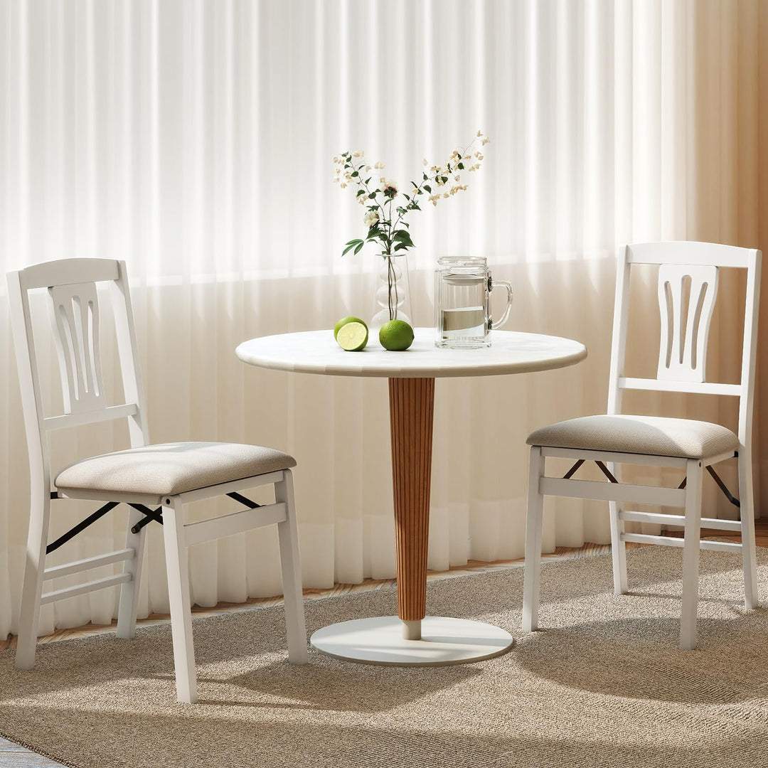 Folding Kitchen Chairs Set of 2/4 Upholstered Dining Chairs with Comfy Padded Seats