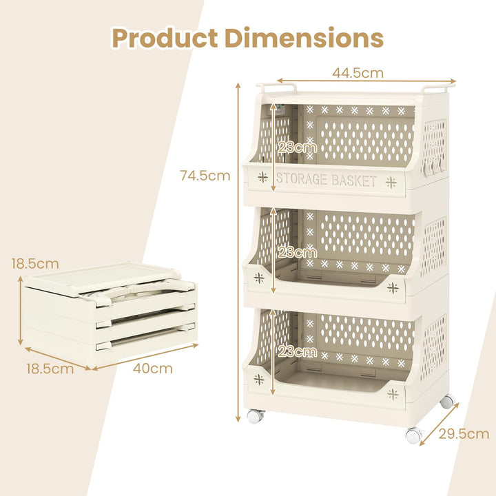 Giantex 4-Tier Rolling Laundry Cart with Wheels