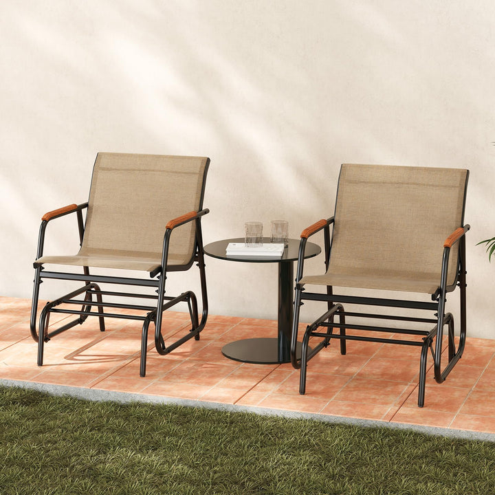Giantex Swing Rocking Chair with Breathable Fabric Seat