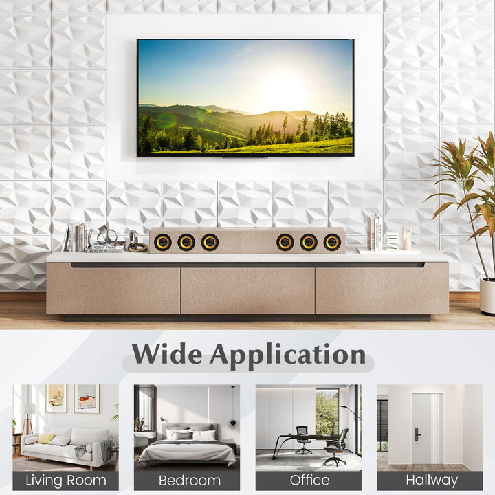 Giantex 50/100 Pack 3D Wall Panels, 12"x12" White PVC Decorative Wall Tiles