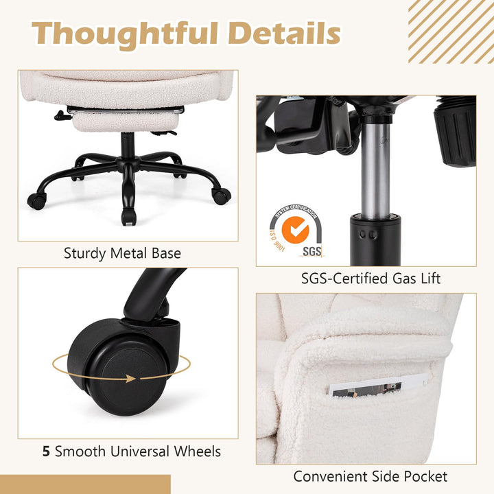 Giantex Criss Cross Legged Reclining Desk Chair with 5-Level Adjustable Armrests