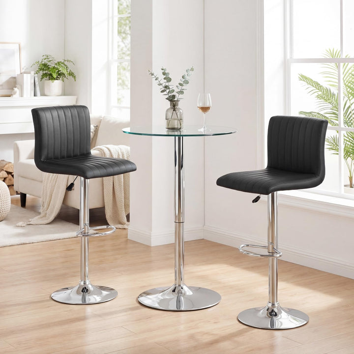 Giantex Modern Faux Leather Counter Height Barstools Set of 2/4 with Back and Footrest