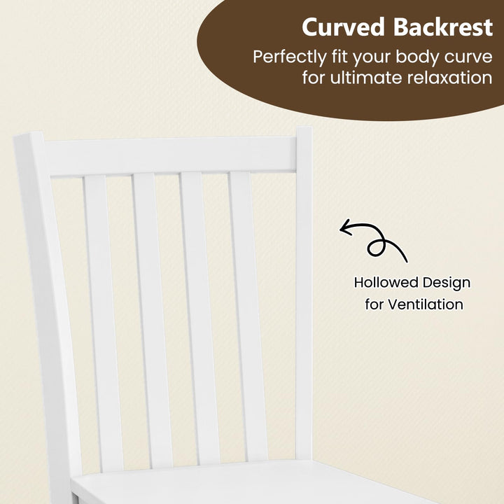 Giantex Wooden Dining Chairs Set of 2/4-100% Solid Rubber Wood Kitchen Chair with Curved Backrest