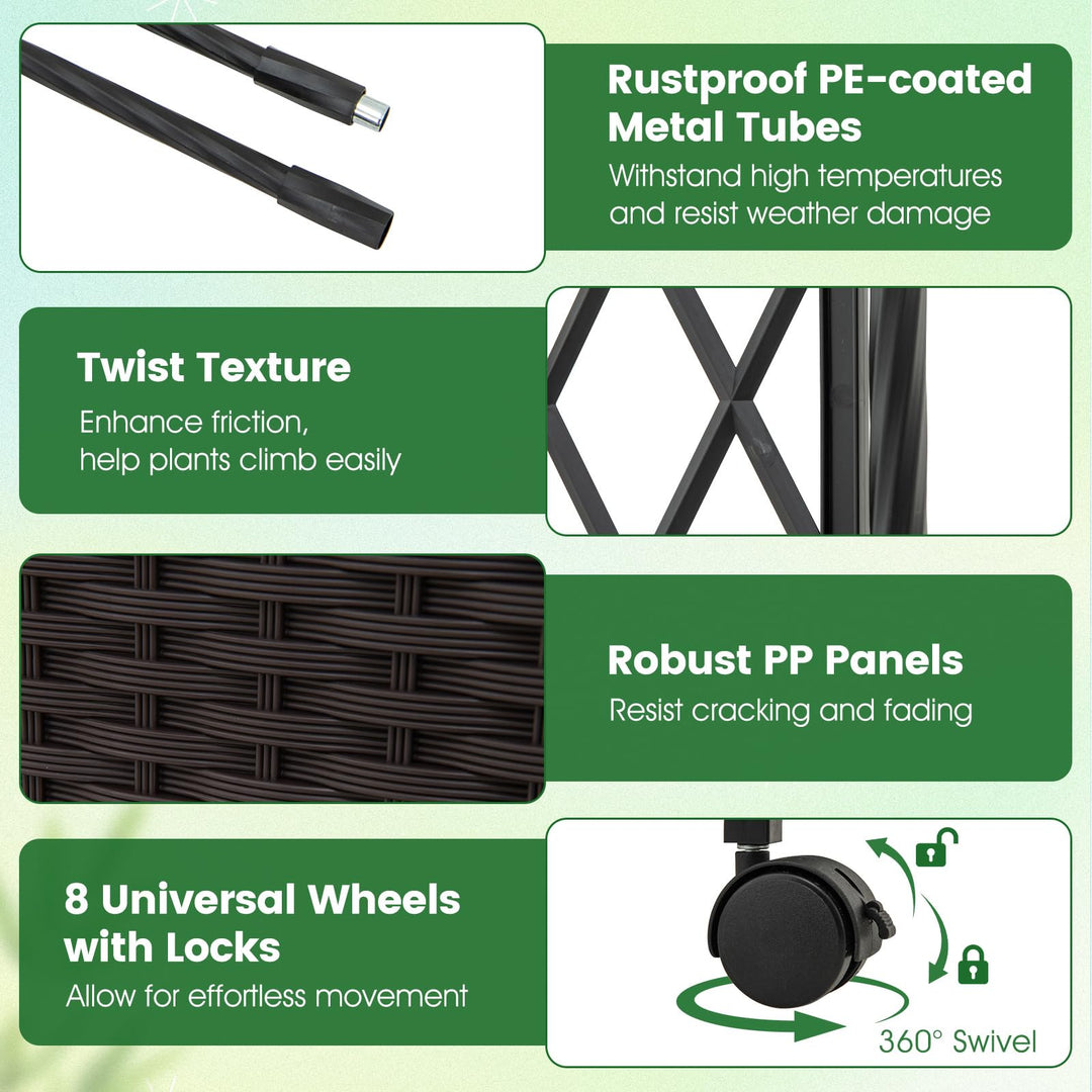 Giantex 8.2 FT Garden Arch Trellis w/ 2 Self-Watering Planter Boxes