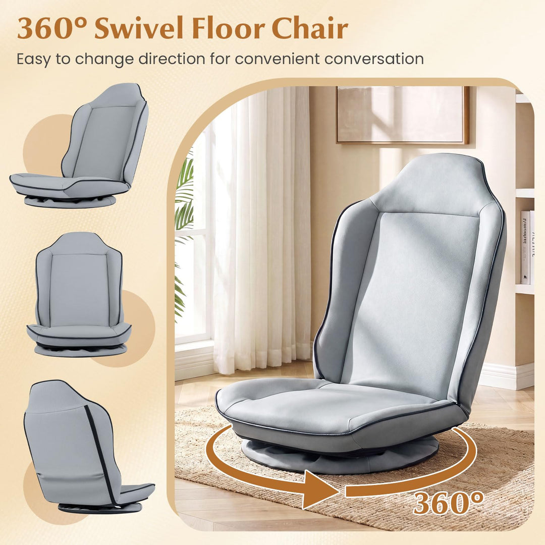 Giantex 360° Gaming Chair Foldable Reclining Lounge Chair with Padded Seat Cushion